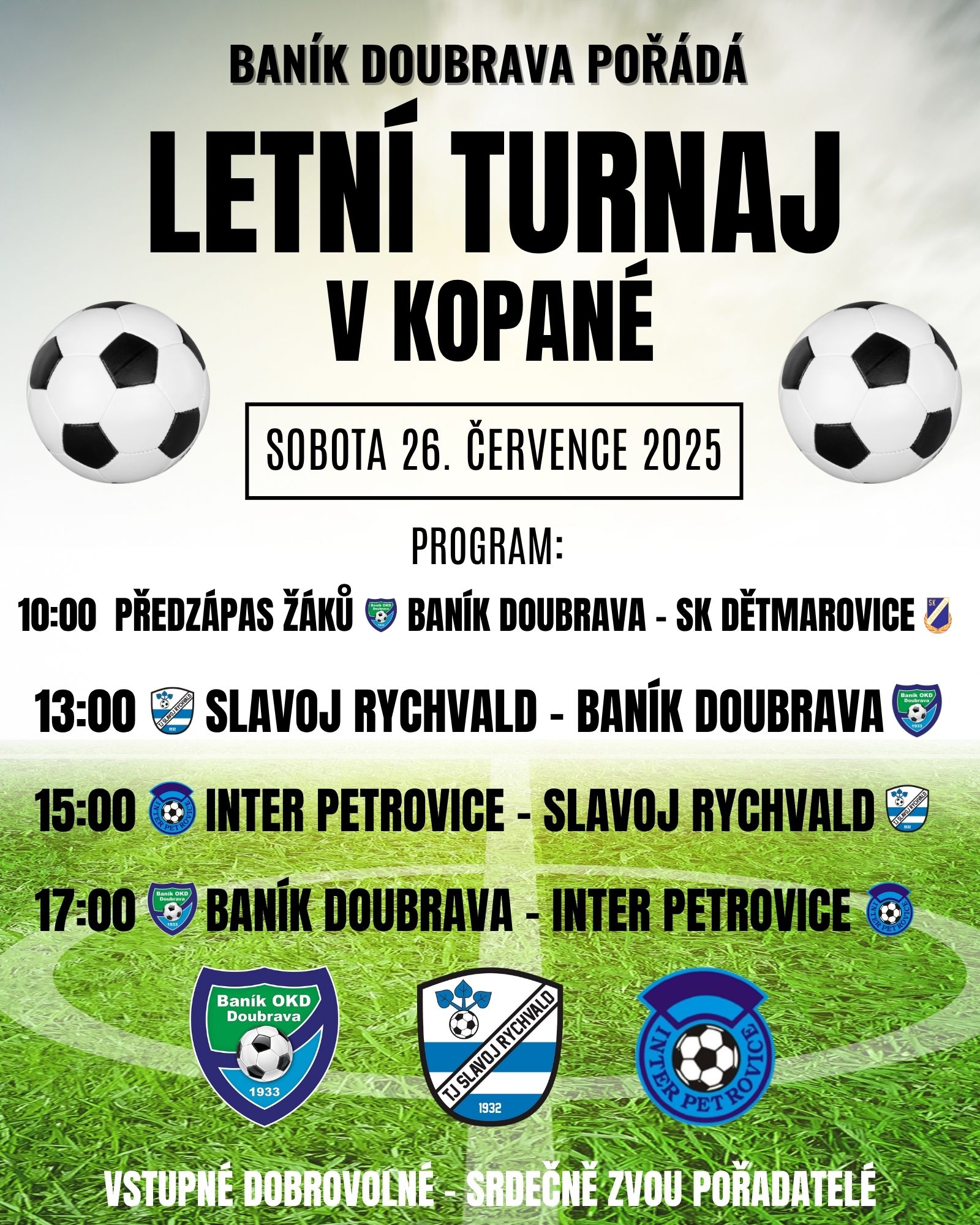 Letní turnaj v Doubravě v sobotu!